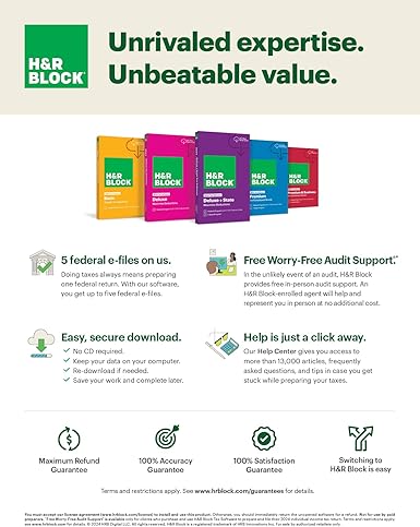 H&R Block Tax Software Deluxe + State 2024 with Refund Bonus Offer